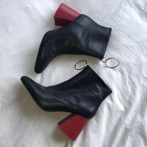 Mango color block heel boots!
